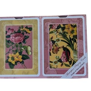 Antique/ Vintage florals double deck  52 unique Face cards. poker sized "Masterp